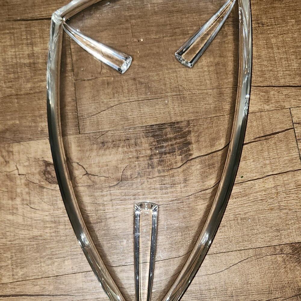 Vintage retro mcm German Walther clear glass triangle serving tray